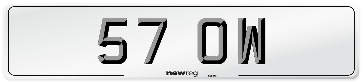 57 OW Number Plate from New Reg